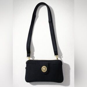 Baggallini NWOT nylon travel phone case/wallet, long adjustable strap, black